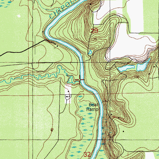 Topographic Map of Fourmile Creek, FL