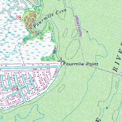 Topographic Map of Fourmile Point, FL