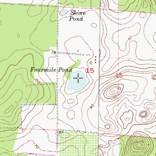 Topographic Map of Fourmile Pond, FL