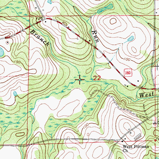 Topographic Map of Fowler Branch, FL