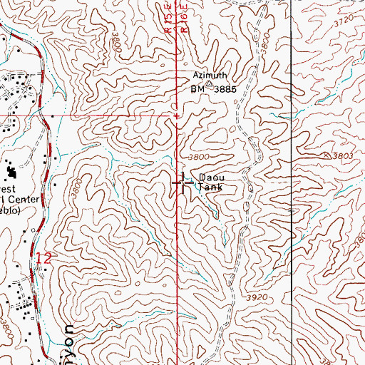 Topographic Map of Daou Tank, AZ