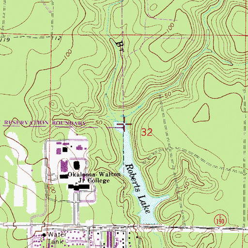 Topographic Map of Fox Head Branch, FL