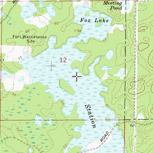 Topographic Map of Fox Lake, FL