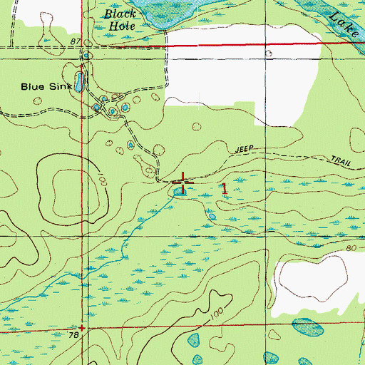 Topographic Map of Foxworth Mill Creek, FL