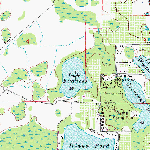 Topographic Map of Lake Frances, FL