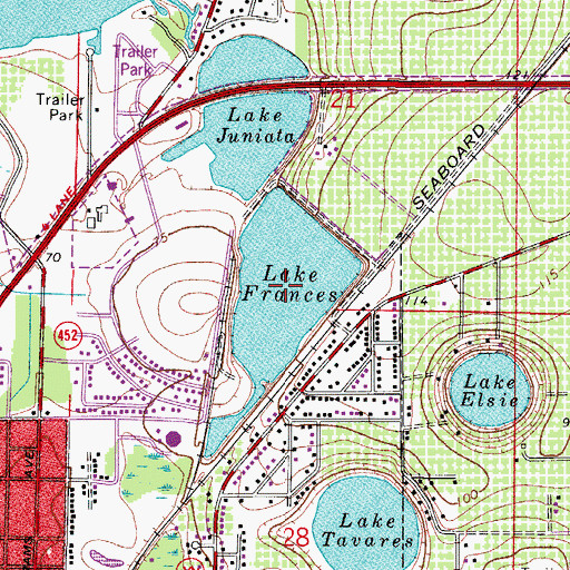 Topographic Map of Lake Frances, FL