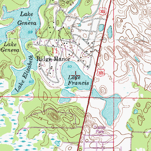 Topographic Map of Lake Francis, FL