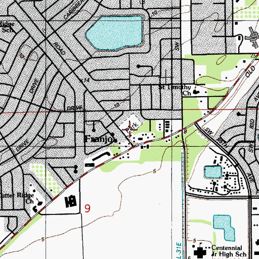 Topographic Map of Franjo, FL