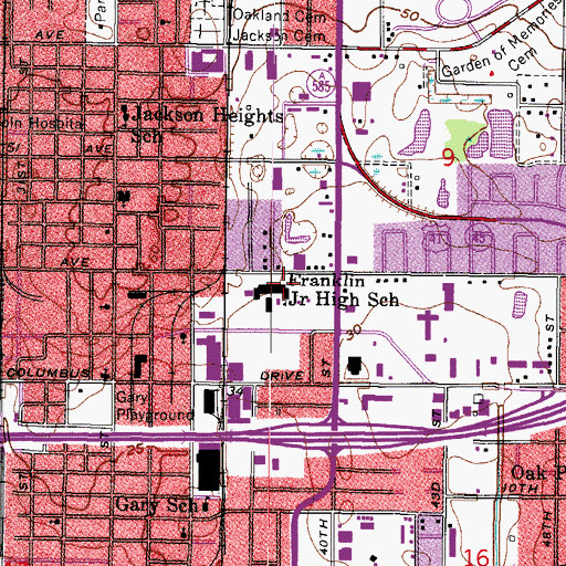 Topographic Map of Franklin Junior High School, FL