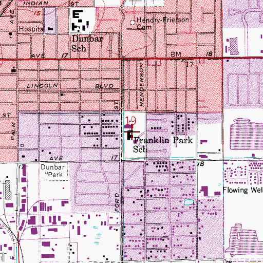 Topographic Map of Franklin Park Elementary School, FL