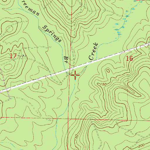 Topographic Map of Freeman Springs Branch, FL