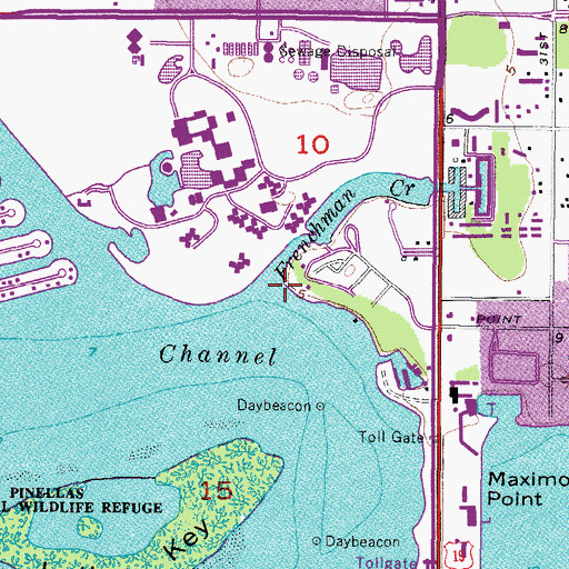 Topographic Map of Frenchman Creek, FL