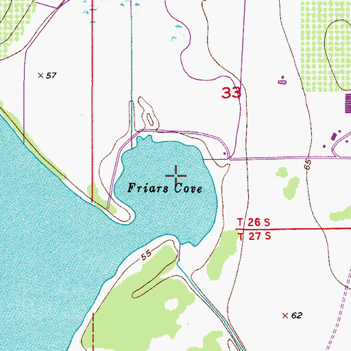 Topographic Map of Friars Cove, FL