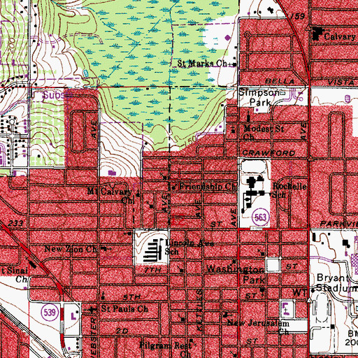 Topographic Map of Friendship Church, FL