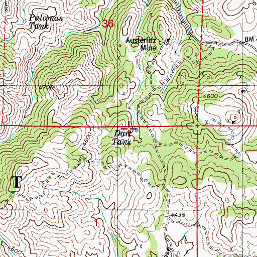 Topographic Map of Dart Tank, AZ