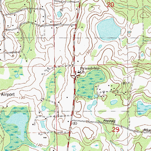 Topographic Map of Friendship Church, FL