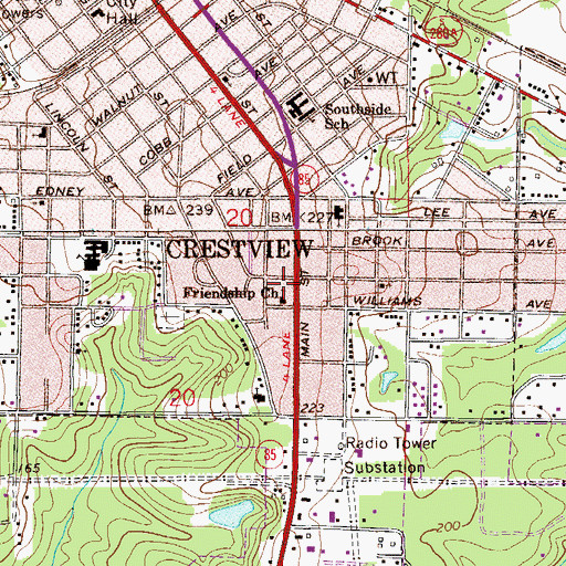 Topographic Map of Friendship Church, FL