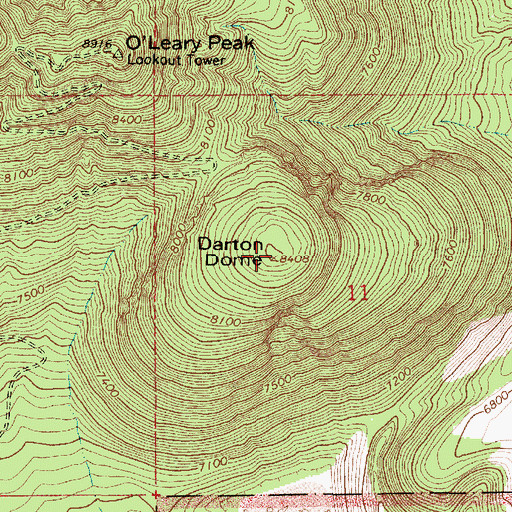 Topographic Map of Darton Dome, AZ