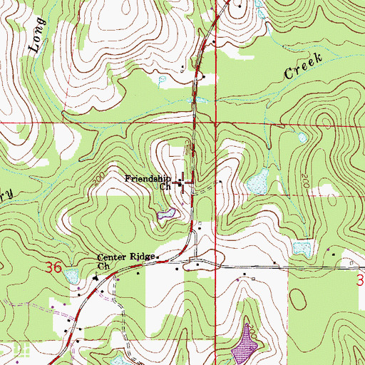 Topographic Map of Friendship Church, FL