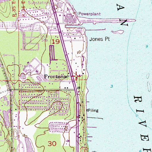 Topographic Map of Frontenac, FL