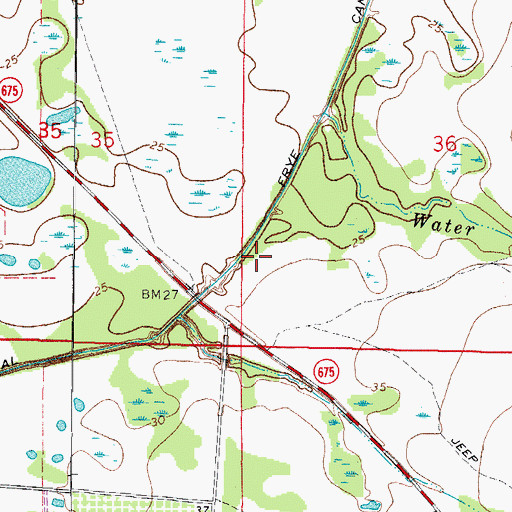 Topographic Map of Frye Canal, FL
