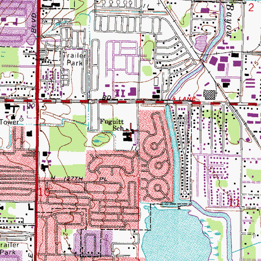 Topographic Map of Fuguitt Elementary School, FL