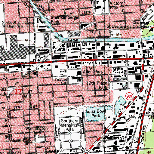 Topographic Map of Fulford Elementary School, FL