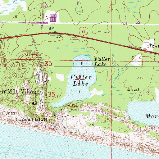 Topographic Map of Fuller Lake, FL