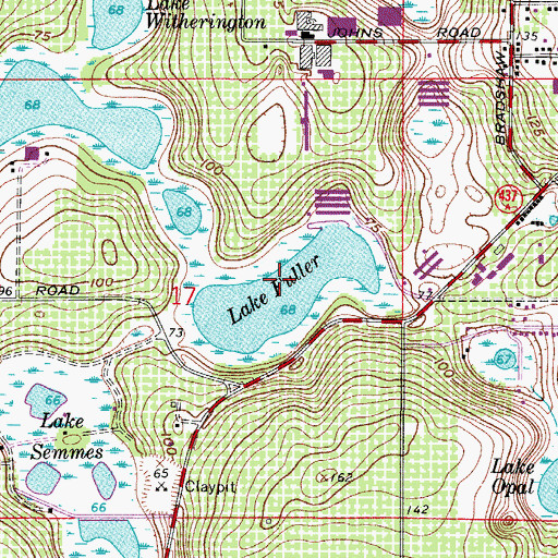 Topographic Map of Lake Fuller, FL