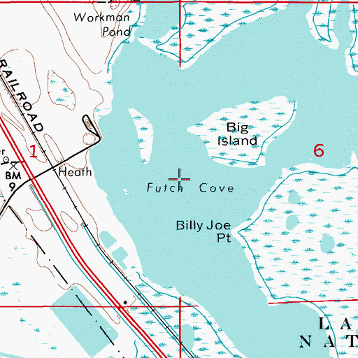 Topographic Map of Futch Cove, FL