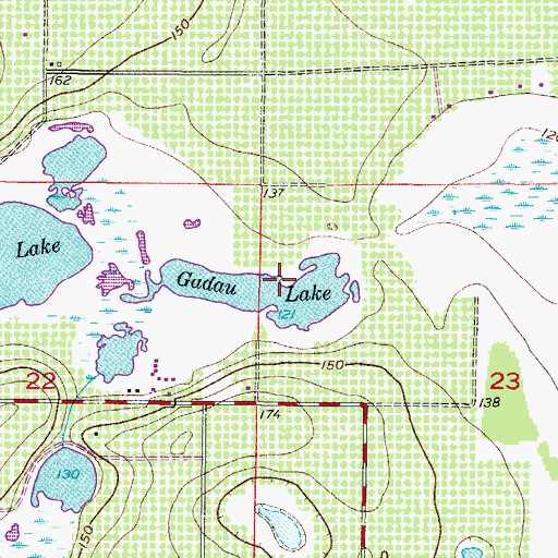 Topographic Map of Gadau Lake, FL
