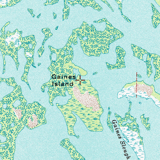Topographic Map of Gaines Island, FL