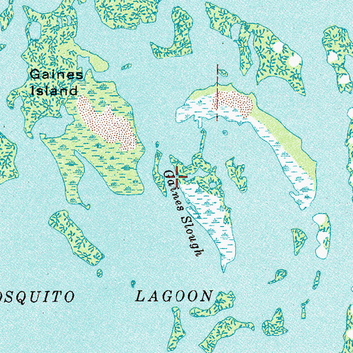 Topographic Map of Gaines Slough, FL