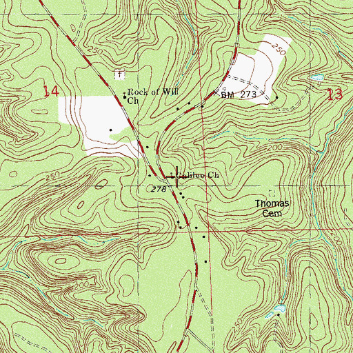 Topographic Map of Galilee Church, FL