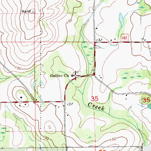 Topographic Map of Galilee Church, FL
