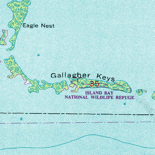 Topographic Map of Gallagher Keys, FL