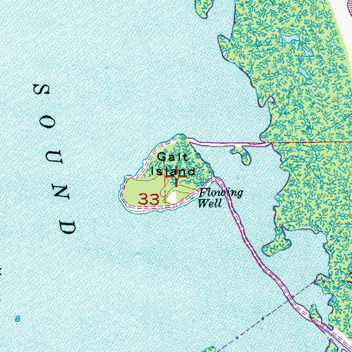 Topographic Map of Galt Island, FL