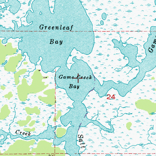 Topographic Map of Game Creek Bay, FL