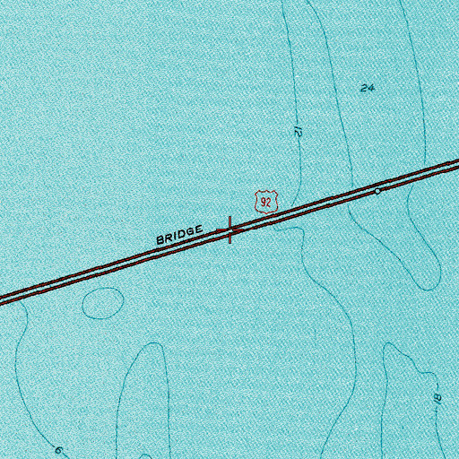 Topographic Map of Gandy Bridge, FL