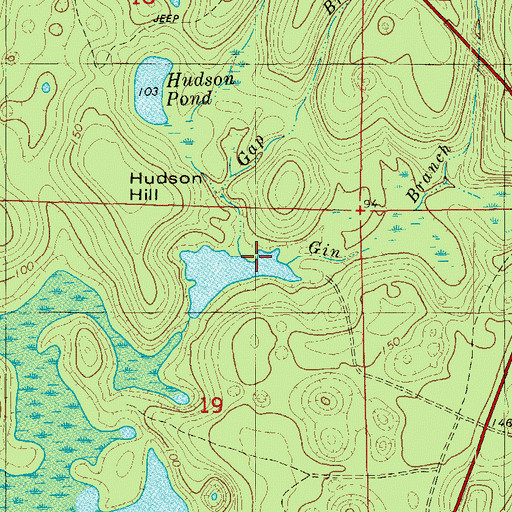 Topographic Map of Gap Branch, FL
