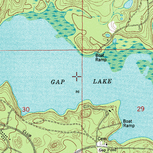 Topographic Map of Gap Lake, FL