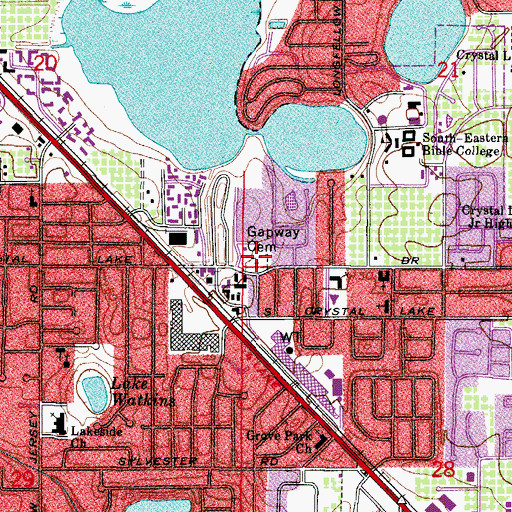 Topographic Map of Gapway Cemetery, FL