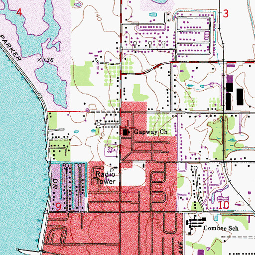 Topographic Map of Gapway Church, FL