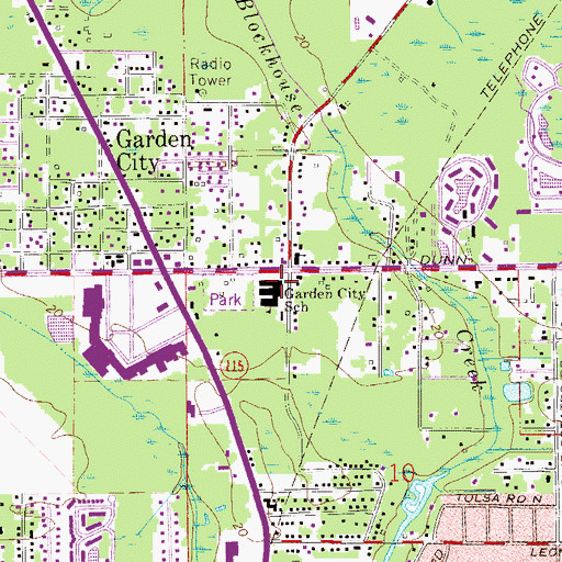 Topographic Map of Garden City Elementary School, FL