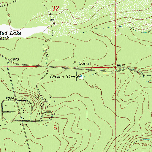 Topographic Map of Daves Tank, AZ
