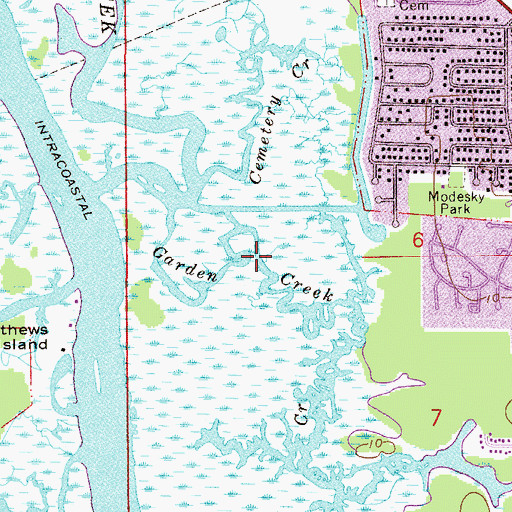 Topographic Map of Garden Creek, FL