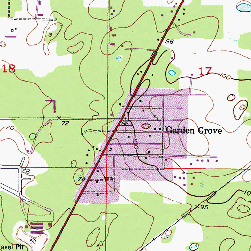 Topographic Map of Garden Grove, FL
