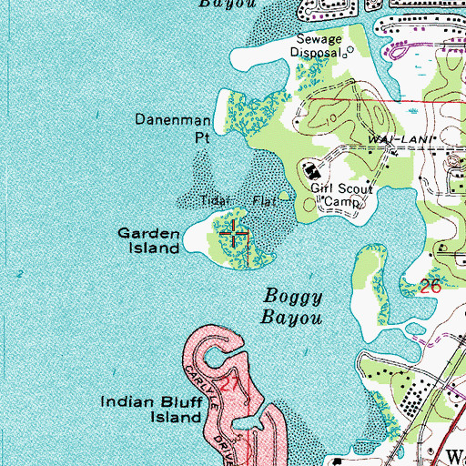 Topographic Map of Garden Island, FL