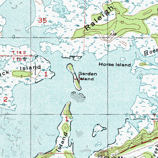 Topographic Map of Garden Island, FL