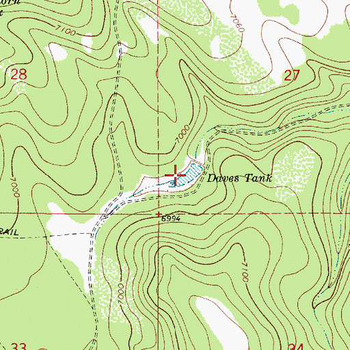Topographic Map of Daves Tank, AZ